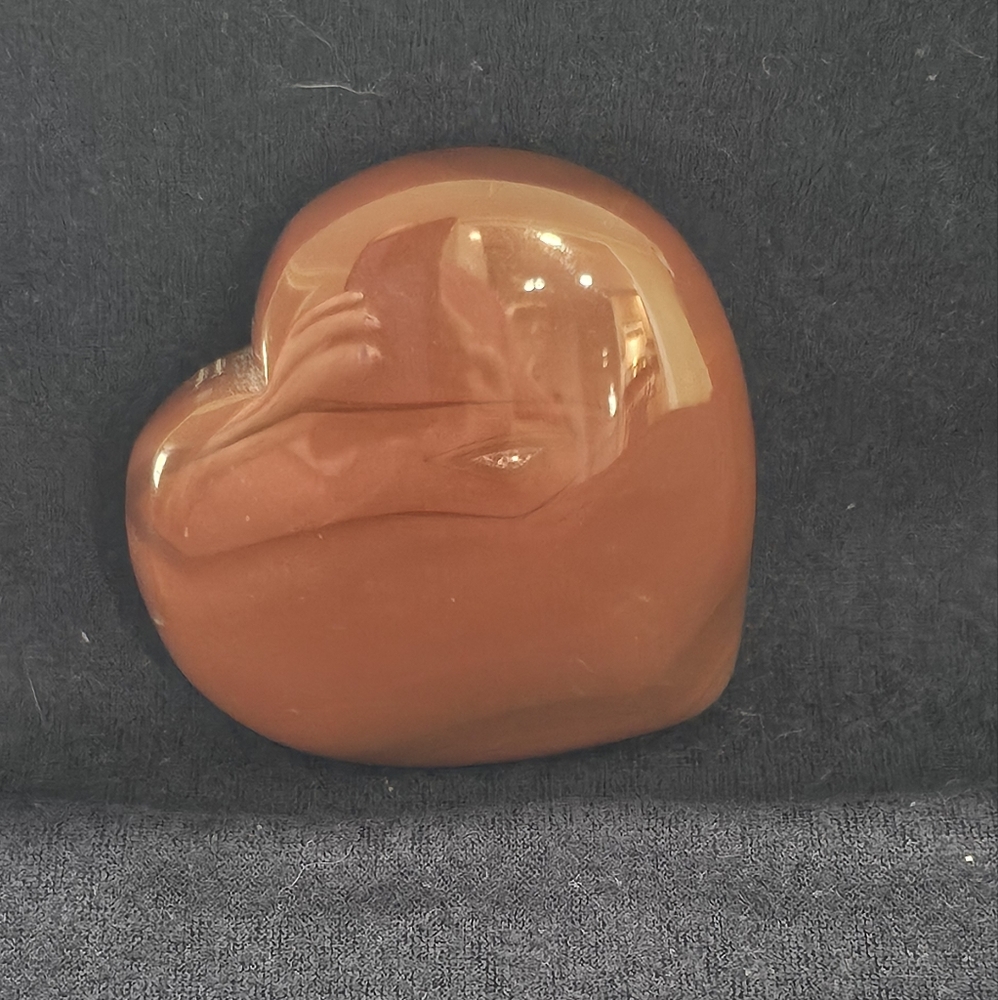 Heart-Shaped Carnelian Agate Palm Stone